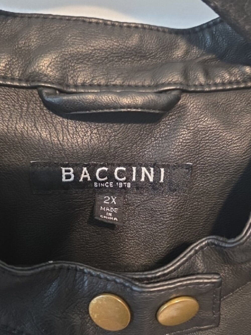 Women's Baccini Black Faux Leather Moto Jacket with Zip Pockets - Picture 8 of 13
